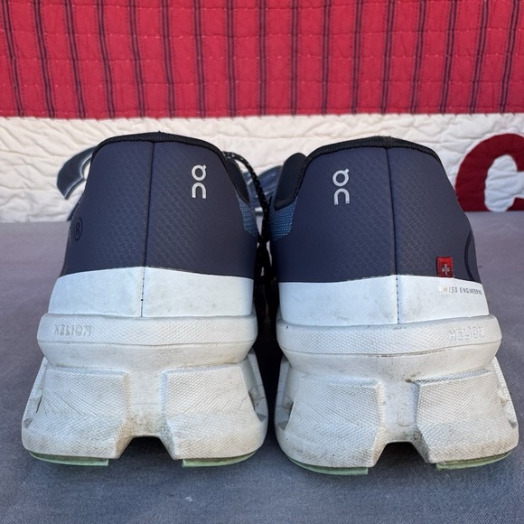 Size 9.5 - On Cloudmonster Shoes Womens Blue Green Running Sneakers Road Cushion - Picture 10 of 13